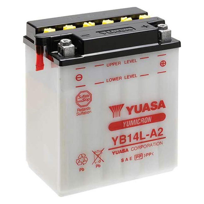 YB14L-A2 DG Battery with 0.9ltr acid pack Yuasa (YB14LA2PK)