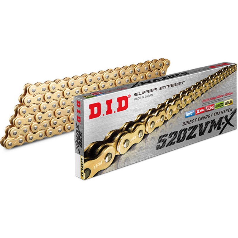 520ZVM-X x 116ZB G&G X'Ring chain w/ ZJ rivet link DID (520ZVMX116G)