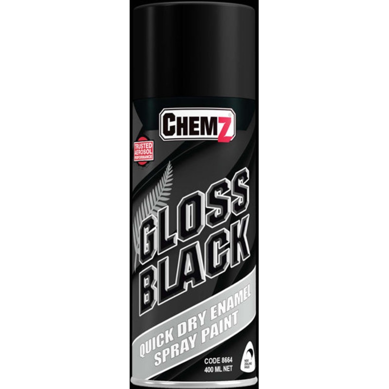 Chemz Enamel Paint Gloss Black (400 ml)