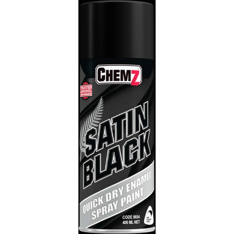 Chemz Enamel Paint Satin Black (400 ml)