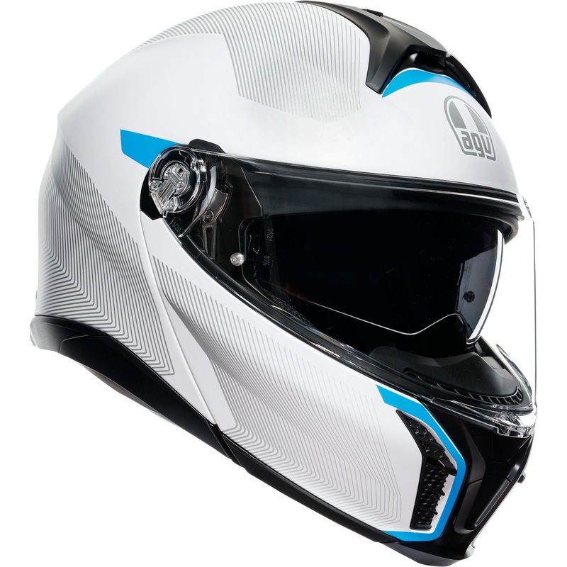 AGV 0100-2252 211251F2OY00614 Tourmodular Frequency Helmet Tourmodular Helmet - Frequency - Light Gray/Blue - Large