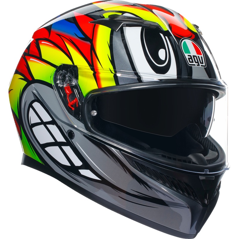 AGV 0101-15509 2118381004012M K3 Birdy 2.0 Helmet K3 Helmet - Birdy 2.0 - Gray/Yellow/Red - Medium
