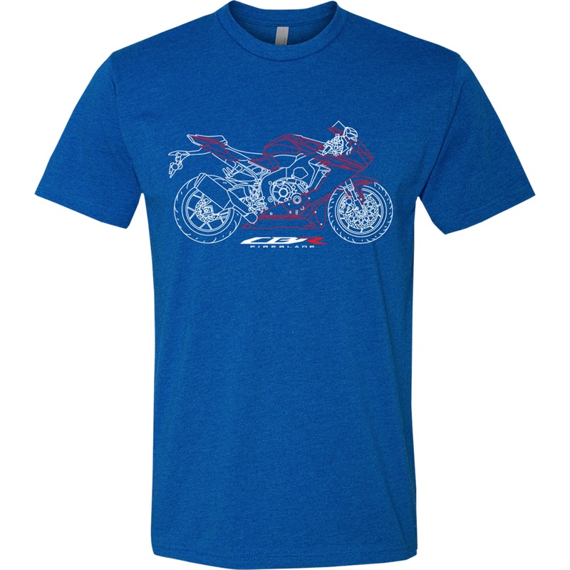 HONDA APPAREL 3030-21653 NP21S-M2174-S Honda Fireblade T-Shirt blue - small