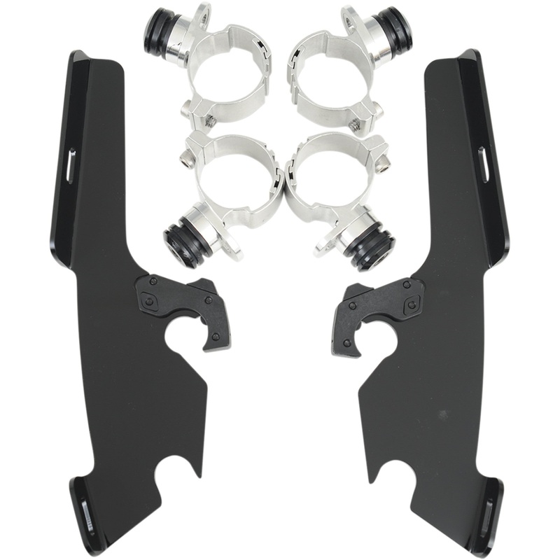 MEMPHIS SHADES 2321-0222 MEB8982 Fats/Slim Windshield Trigger-Lock Complete Mount Kit Fats/Slim Trigger Lock Mounting Kit - Kawasaki/Yamaha - Black