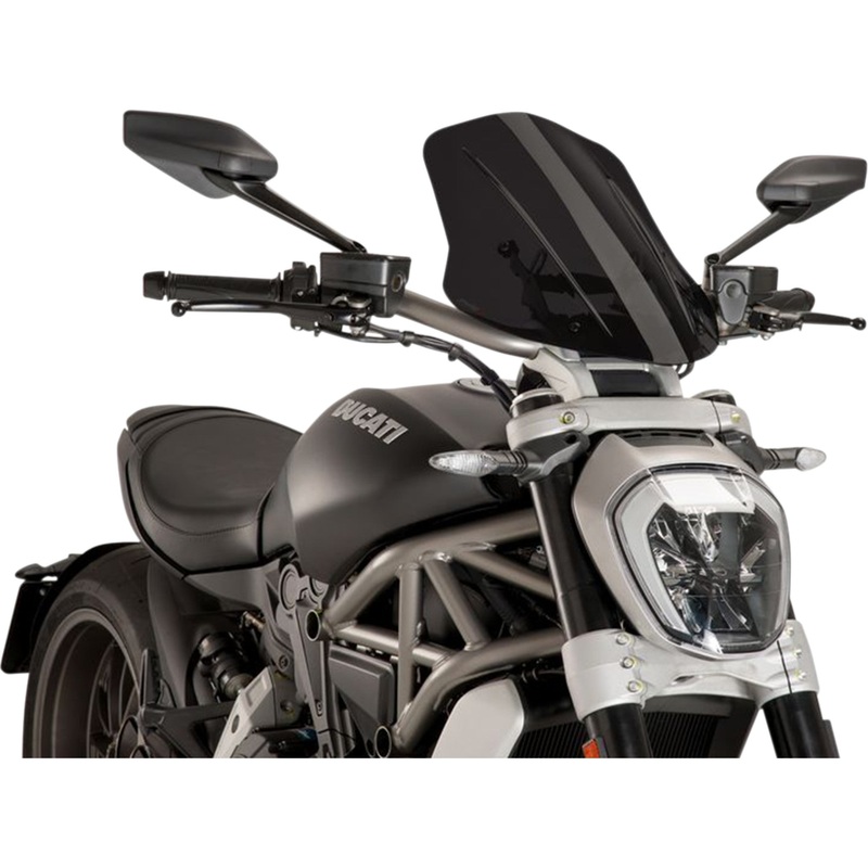PUIG HI-TECH PARTS 2301-2489 8922F New Generation Windscreen 17-3/4" - dark smoke - diavel