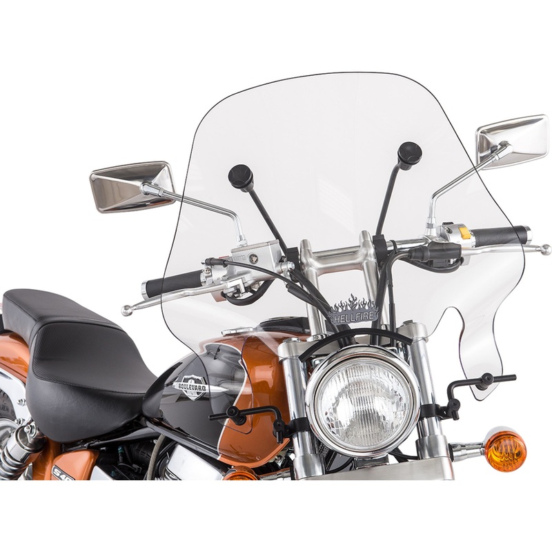 SLIPSTREAMER SS24V-C SS-24V-C SS-24 Hellfire Cruiser Shield Hellfire Windshield - 18" - Clear