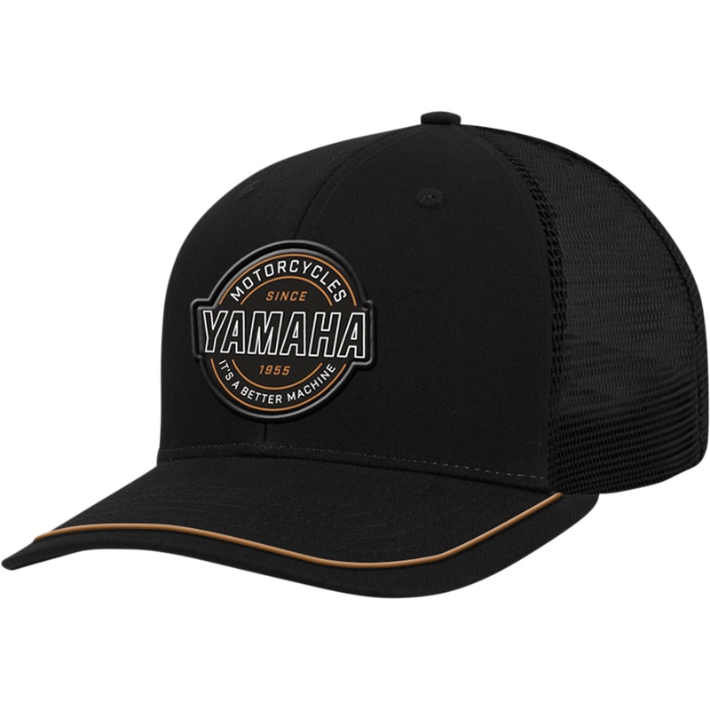 YAMAHA APPAREL 2501-3919 NP21A-H2740 Yamaha Curved Bill Hat Yamaha Motorcycle Patch Hat - Black