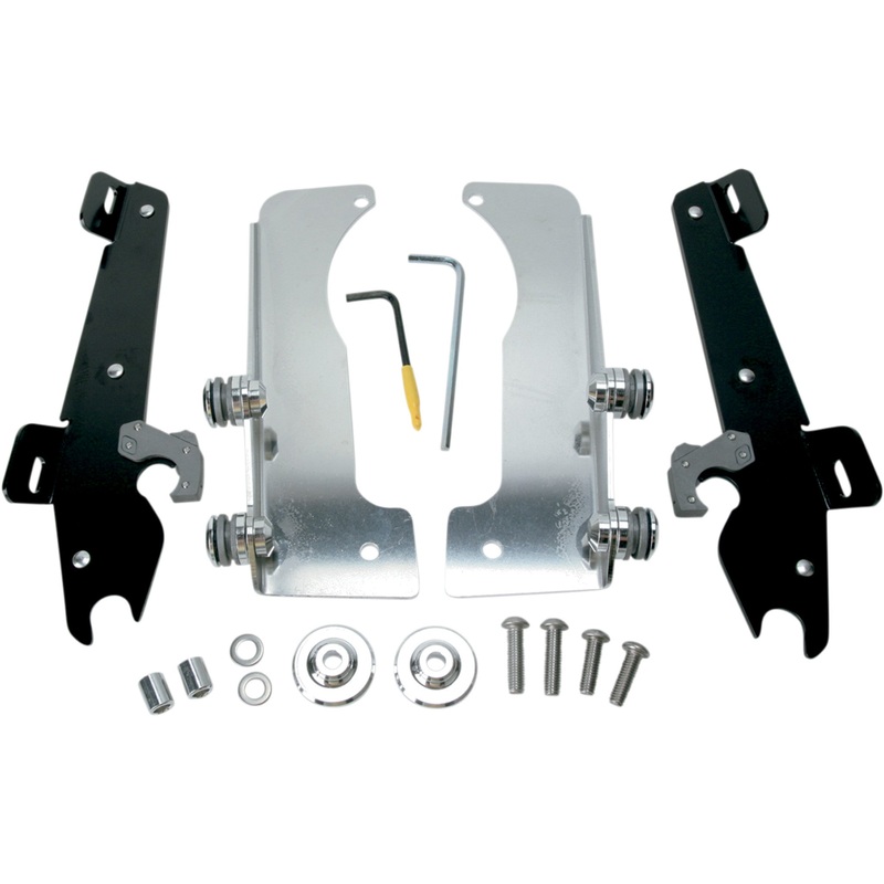 MEMPHIS SHADES 2321-0172 MEK1938 Fats/Slim Windshield Trigger-Lock Complete Mount Kit Batwing Trigger Lock Mounting Kit - Stratoliner - Black