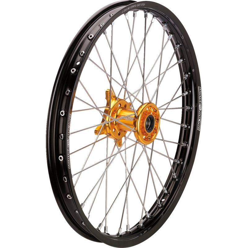 MOOSE OFFROAD 0203-0702 SF-16021-BKGD SX-1 Complete Wheels Wheel Assembly - SX-1 - Complete - Front - Black Wheel/Gold Hub - 21x1.6 - Suzuki
