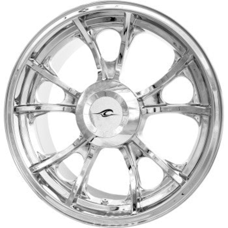 (OPEN BOX) COASTAL MOTO 0202-2210 3D-LAR187CH-TRK Largo Precision Cast 3D Wheel  Rear Wheel - Single Disc w/or without ABS - Chrome - 18"x7.00"