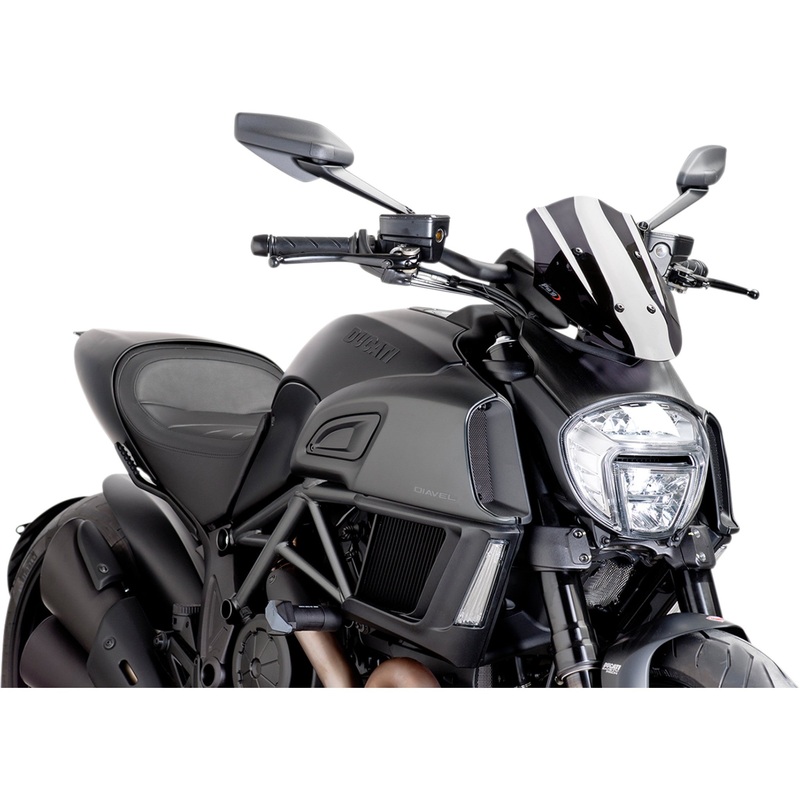 PUIG HI-TECH PARTS 2301-2482 7592F New Generation Windscreen 11-1/2" - dark smoke - diavel