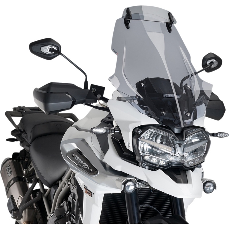 PUIG HI-TECH PARTS 2301-2855 9614H Touring Windshield with Visor Touring Windscreen w/ Visor - Smoke