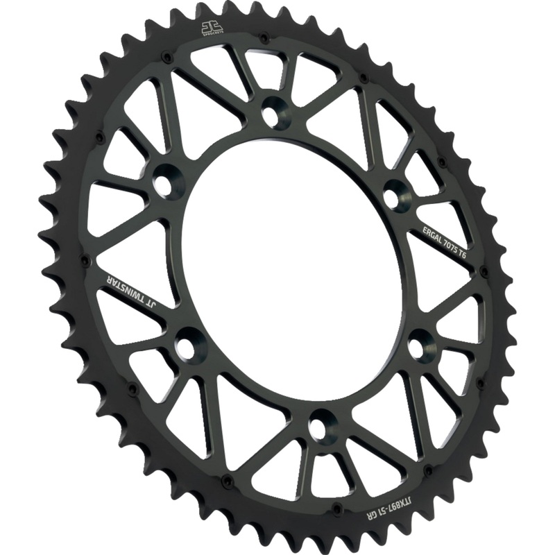 JT SPROCKETS 1210-2615 JTX897.51GR Twinstar Rear Sprocket Steel Rear Sprocket - Graphite - 51 Tooth