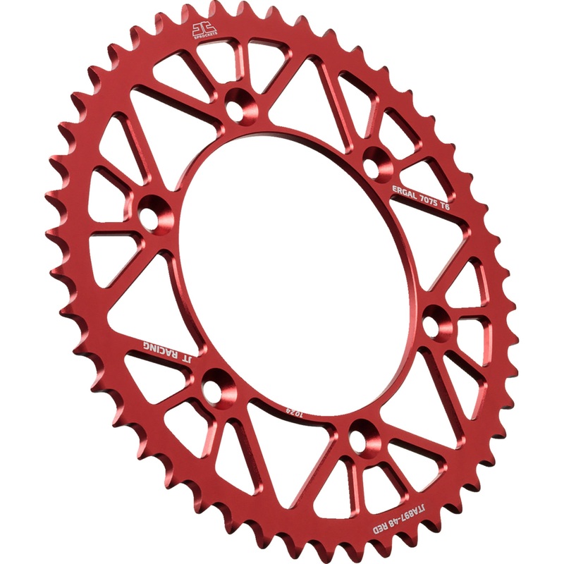 JT SPROCKETS 1211-2854 JTA897.48RED Aluminum Rear Sprockets Rear Sprocket - Aluminum - 48 Tooth - Red - Gas Gas/Husqvarna/Husaberg/KTM