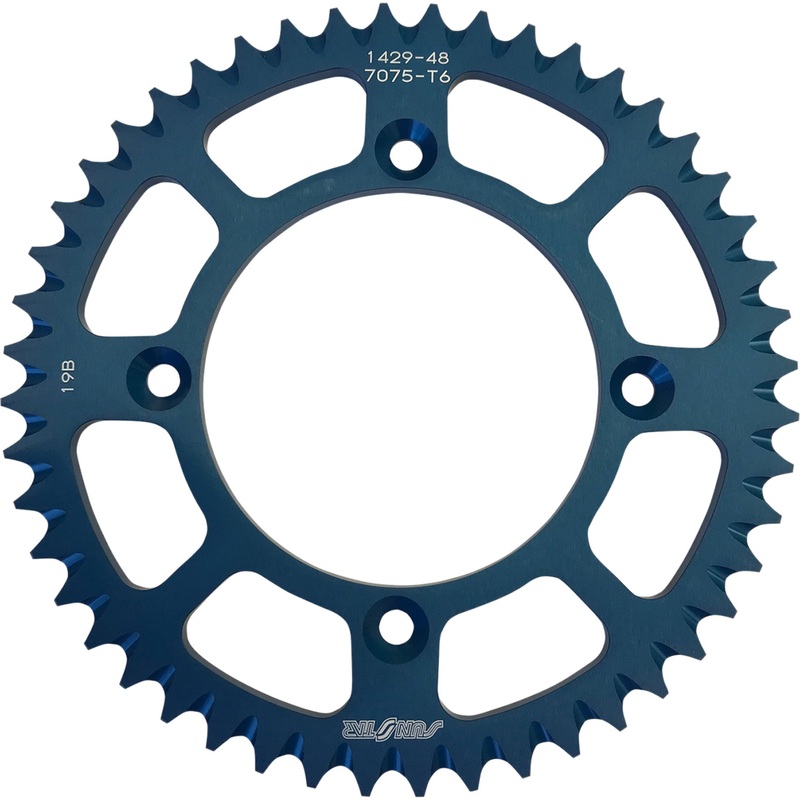 SUNSTAR SPROCKETS 1211-2542 5-142948BL Aluminum Rear Sprocket Rear Sprocket - 48 Tooth - YZ65 - Works/Blue