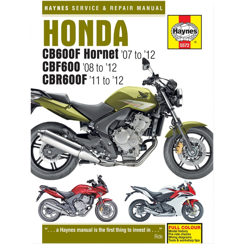 HAYNES 4201-0284 M5572 Motorcycle Repair Manual  Honda, Motorcycle Manual - Honda CB/R/F600(F) '07-'12