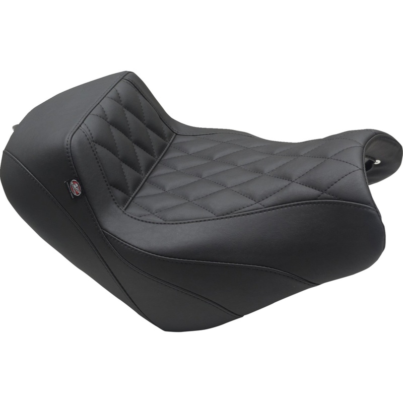 MUSTANG 0810-2387 76430 Squareback/Fastback Solo Seat black - diamond stitch - vulcan s '15-'23