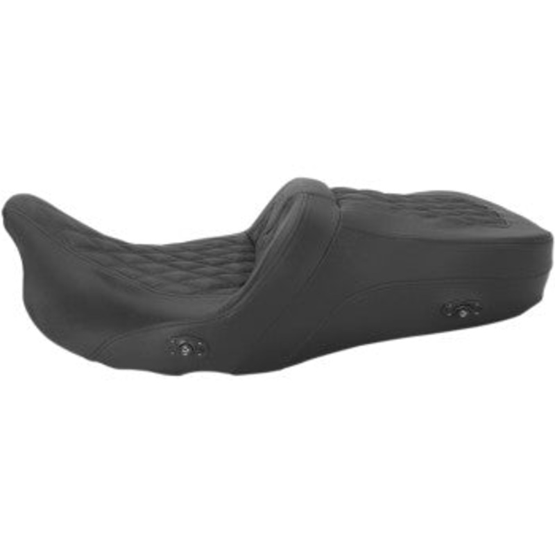 (OPEN BOX)SADDLEMEN 0801-0972 808-07B-182HCT Roadsofa Lattice Stitched Seat - Without Backrest - Full Lattice Stitch - Heated - '08-'23 FLH