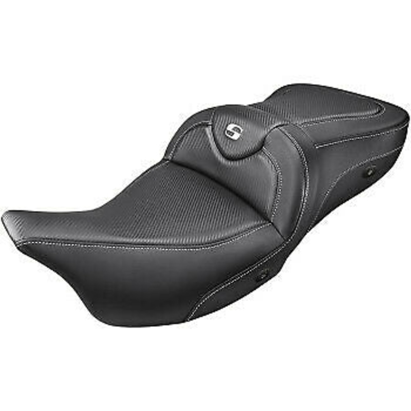 (OPEN BOX) SADDLEMEN 0801-1167 808-07B-185HCT Heated Roadsofa Carbon Fiber Seat - without Backrest - '08-'23 FL