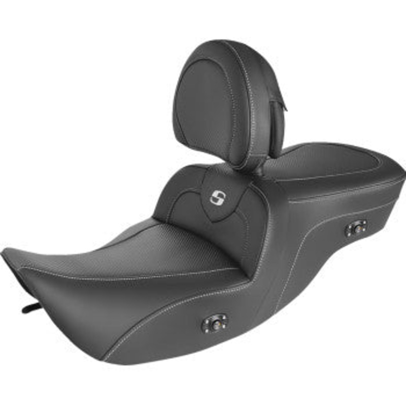 (OPEN BOX) SADDLEMEN 0801-1413 897-06-185BRHC Heated Roadsofa Carbon Fiber Seat - W/Backrest