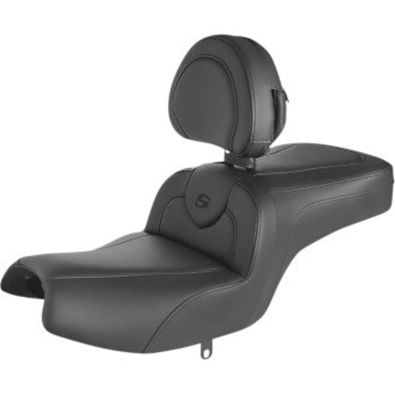 (OPEN BOX) SADDLEMEN 0810-2351 I20-06-187BR RoadSofa Seat - w/ Backrest - Black w/Black Stitching