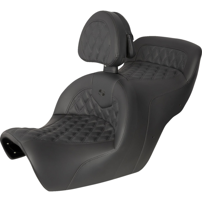 SADDLEMEN 0810-2358 H88-07-182BR Roadsofa Lattice Stitch Seat Seat - Roadsofa - With Backrest - Full Lattice Stitch - Black