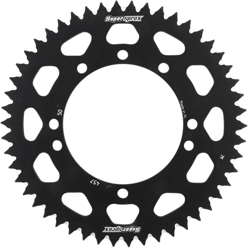 SUPERSPROX 1211-1943 RAL-457-50-BLK Aluminum Rear Sprocket Rear Sprocket - Black - Kawasaki/Suzuki - 50 Tooth