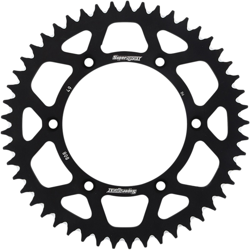 SUPERSPROX 1211-1949 RAL-808-49-BLK Aluminum Rear Sprocket Rear Sprocket - Black - Kawasaki - 49 Tooth