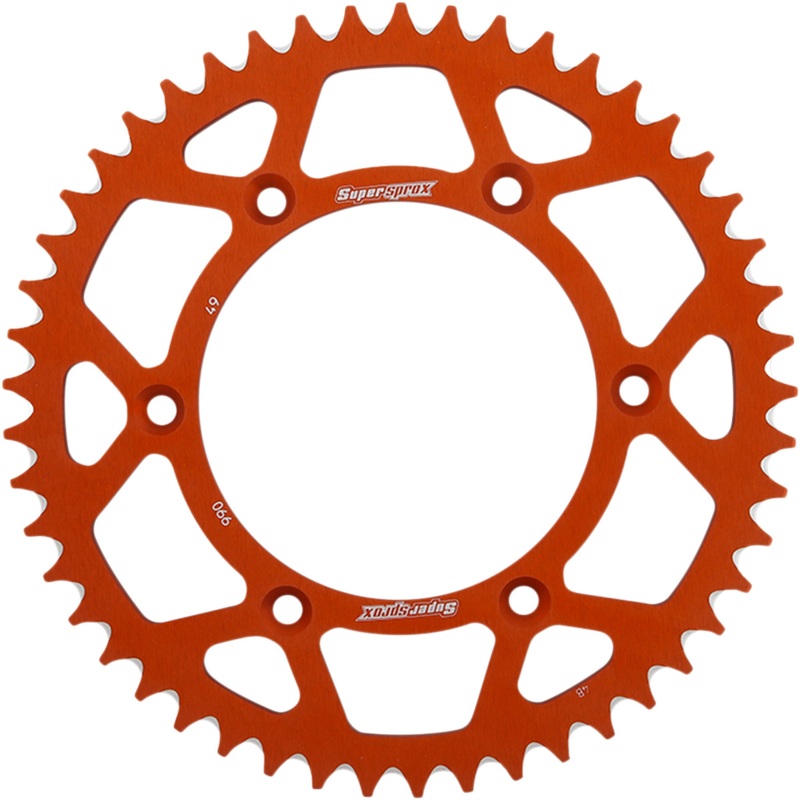 SUPERSPROX 1211-1955 RAL-990-49-ORG Aluminum Rear Sprocket Rear Sprocket - Orange - KTM/Husqvarna/Husaberg - 49 Tooth