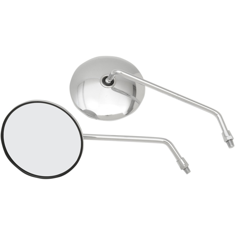 EMGO 0640-1039 20-37410 Yamaha Classic Chrome Mirror Mirrors - Classic - OE Replacement - Side View - Round - Chrome - Left/Right