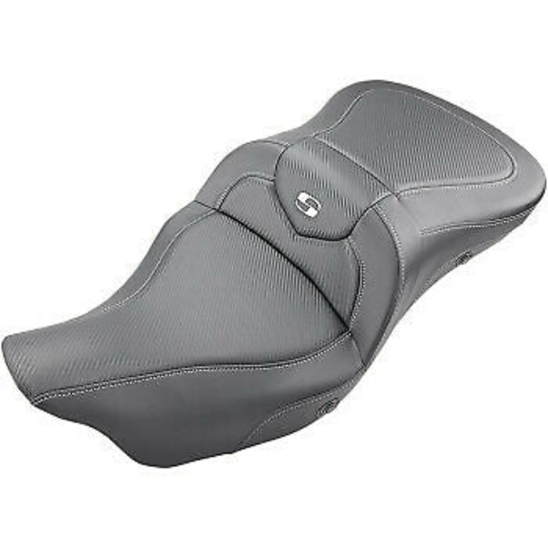 (OPEN BOX) SADDLEMEN 0801-1190 808-07B-186HCT Extended Reach Road Sofa Seat - Carbon Fiber - Heated - '08-'23 FL