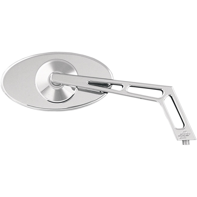 PRO-ONE PERF.MFG. 1901-0009 102320 Billet Aluminum Mirror Mirror - Weekend Warrior - Side View - Cut-Out - Oval - Chrome - Right