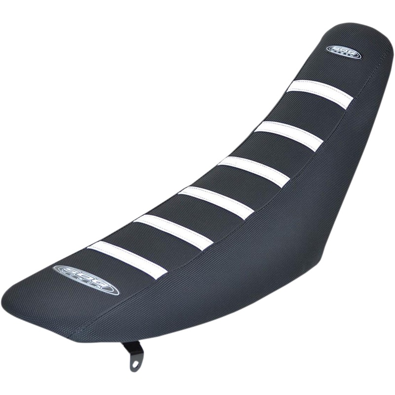 SDG 0821-2794 95945WK 6-Rib Gripper Seat Cover 6-Ribbed Seat Cover - White Ribs/Black Top/Black Sides