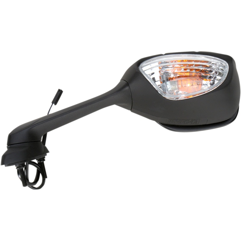 EMGO 0640-0706 20-55262 OEM-Style Replacement Mirror Mirror - Side View w/Integrated Turn Signals - Oval - Black - Left