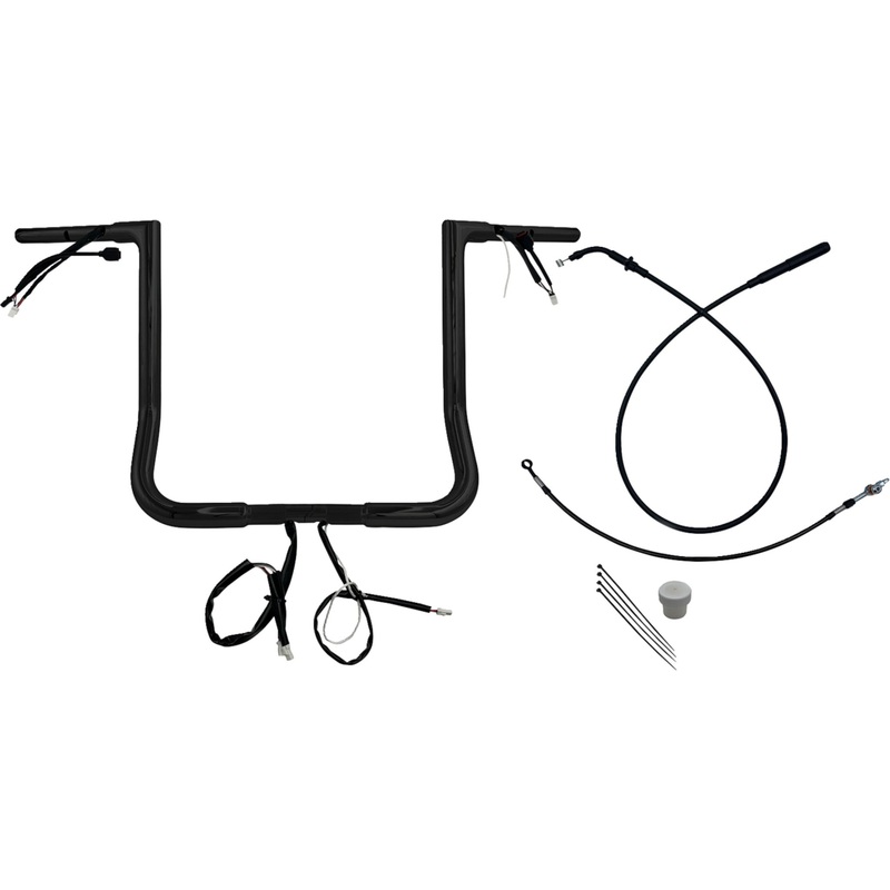 FAT BAGGERS INC. 0601-6861 749016-B EZ Install Wired Handlebar Kit 1-1/4" - flat top - 16" - black