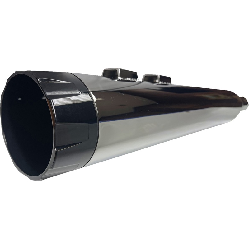 BASSANI XHAUST 1801-1839 1F744 4-1/2" Slip-On Mufflers chrome with black end cap - twin cam touring