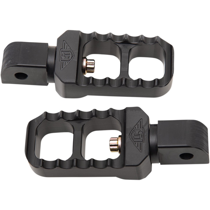 JOKER MACHINE 1620-1918 08-642-7B Serrated Footpegs Passenger Stubby Peg - Serrated - Black