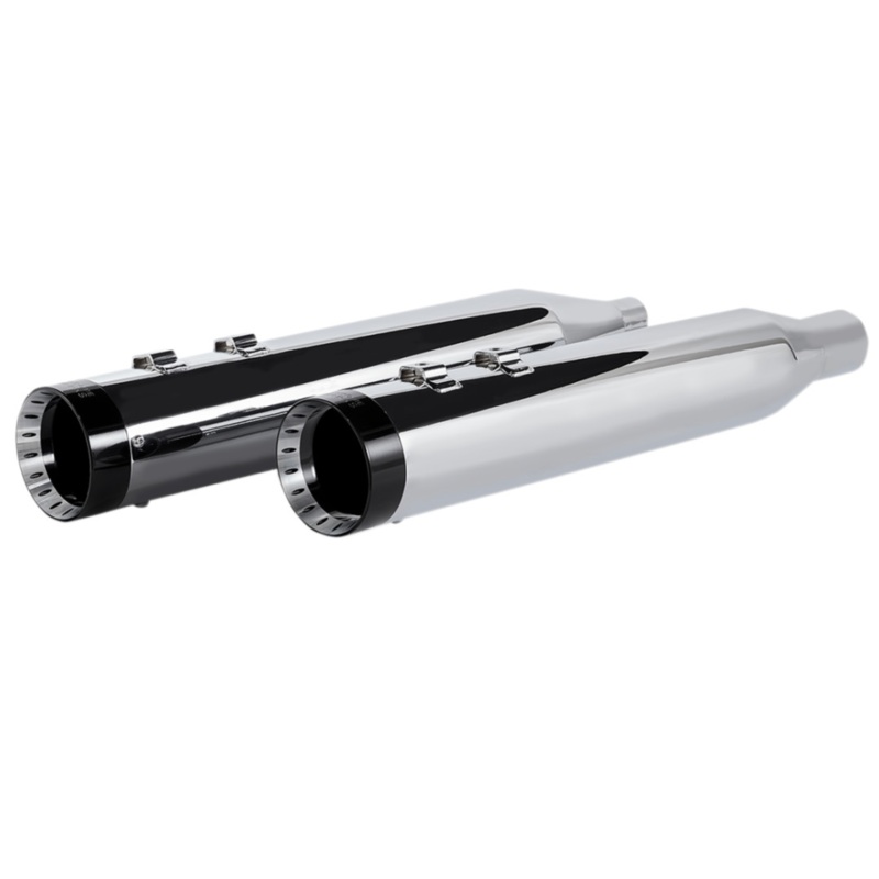 (OPEN BOX) KHROME WERKS 1801-1257 202770 HP-Plus 4.5" Slip-On Mufflers for Touring - Chrome with Turbine