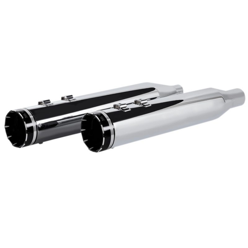 (OPEN BOX) KHROME WERKS 1801-1259 202735 HP-Plus 4.5" Slip-On Mufflers for Touring - Chrome with Tracer