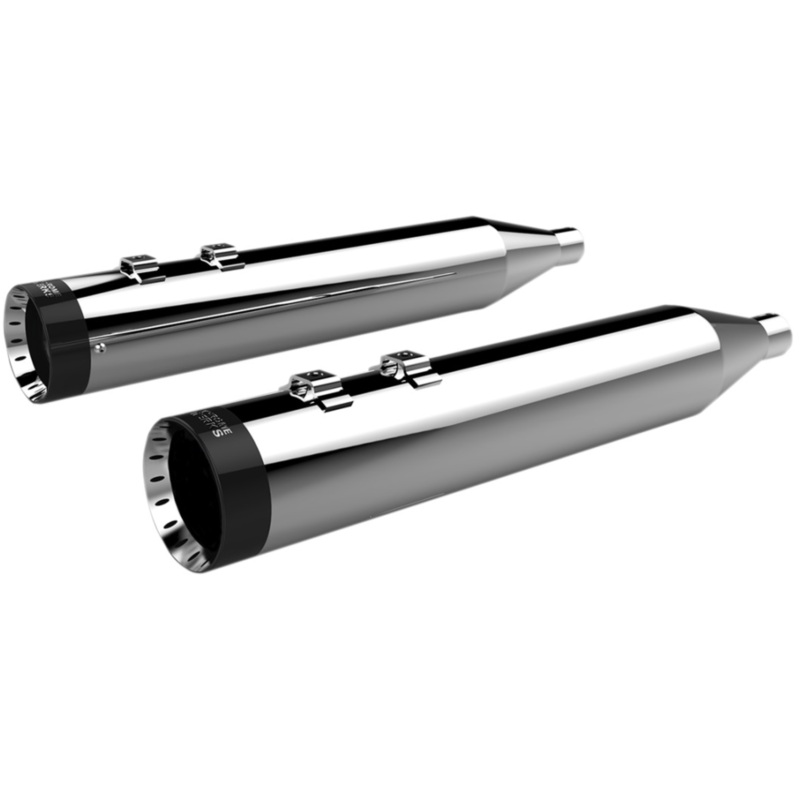(OPEN BOX) KHROME WERKS 1801-1288 202795 HP-Plus 4.5" Slip-On Mufflers - Chrome with Turbine Tip