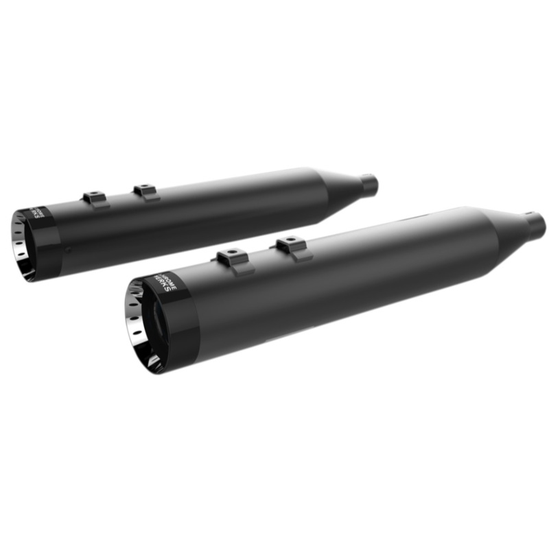(OPEN BOX) KHROME WERKS 1801-1289 202845 HP-Plus 4.5" Slip-On Mufflers - Black with Turbine Tip