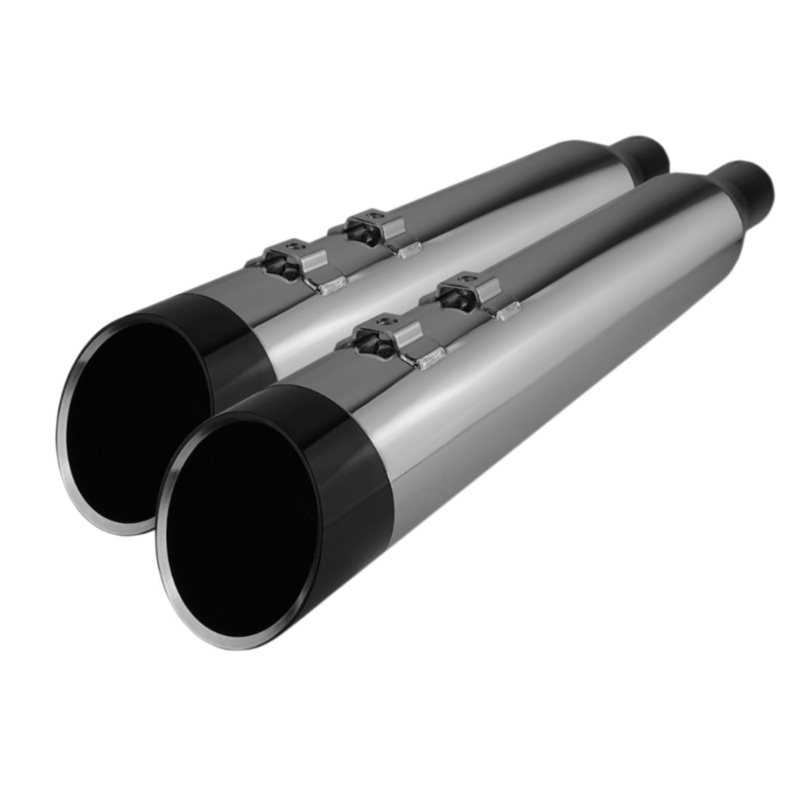 (OPEN BOX) KHROME WERKS 1801-1450 202765 HP-Plus 4.5" Slip-On Mufflers for Touring - Chrome with Edge