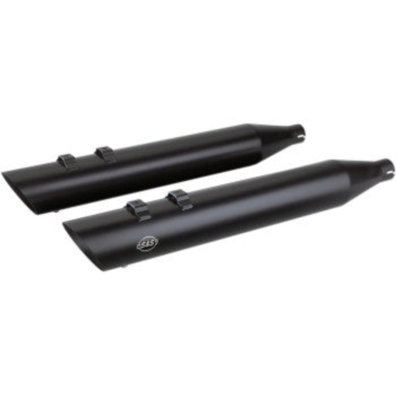 (OPEN BOX) S&S CYCLE 1801-1208 550-0696 Slash Cut Slip-On Mufflers - Black