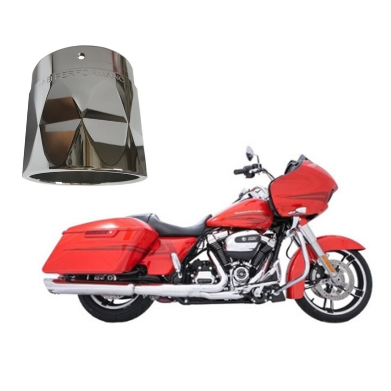 (OPEN BOX) Tab Performance Touring 4" Chrome B.A.M. Slip-on Exhaust with 4" Chrome Straight Cut Tips, Zombie Baffle, FL Touring '17-Up Does NOT fit Trikes