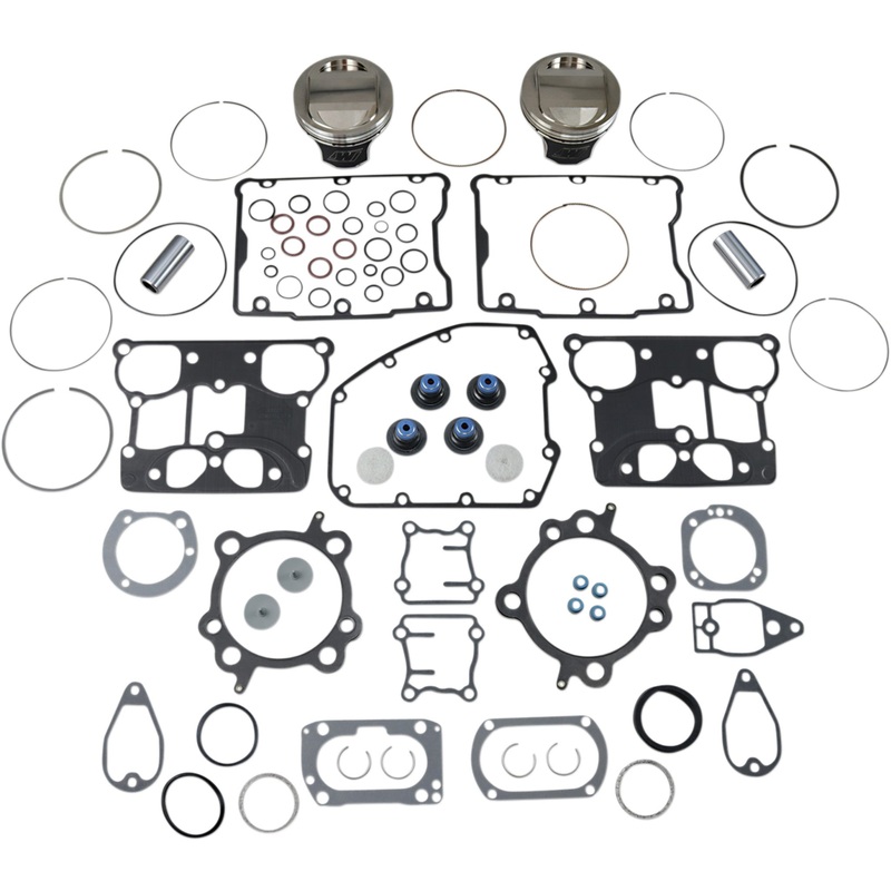 WISECO 0903-0787 VT2709 Piston Kit with Gaskets Piston Kit with Gasket - Standard - Twin Cam 88" Bored to 1550 cc (95 Cubic Inch)