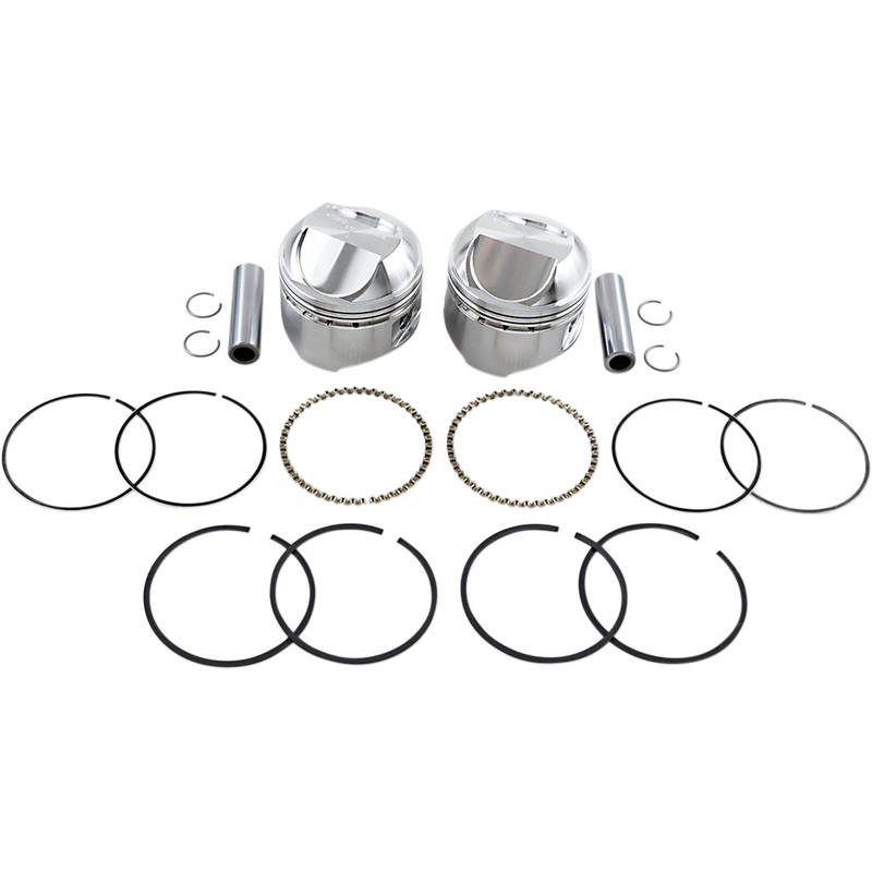 WISECO K1625 K1625 High-Performance Piston Kit Piston Kit - +0.020" - High Compression - Big Twin 1340 cc 80"