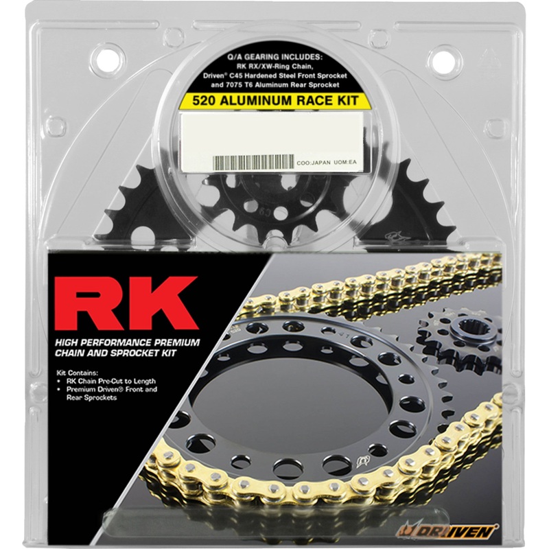 RK 1230-1708 2108-118DGX 520 Aluminum Race Chain and Sprocket Kit Chain and Sprocket Kit - 520 Aluminum Race - Gold - Kawasaki ZX-10R