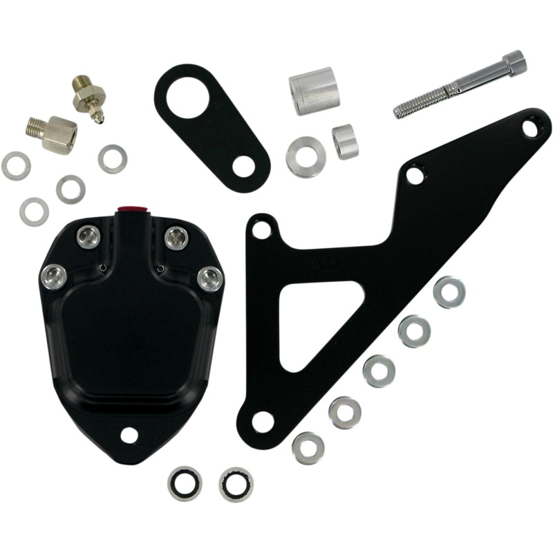 GMA ENGINEERING BY BDL 1701-0226 GMA-200ESB Ironhead Vintage Front Brake Caliper Front Caliper - 74-77 FX - Smooth Black