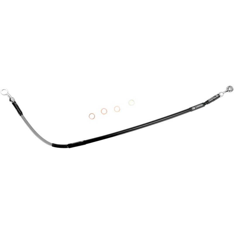 MOOSE OFFROAD 1741-0978 H02-2-035/P Stainless Steel Braided Brake Line Brake Line - Rear - Stainless Steel - Honda