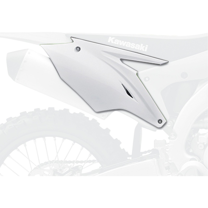 POLISPORT 0520-1742 8608200002 Side Panels For Kawasaki Side Panels - OEM White - KXF 250/450